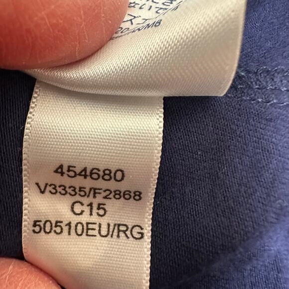 NEW Lands' End Faux Wrap Dress Nautical Rope Pattern Jersey Sleeveless Navy Sm - Picture 9 of 10